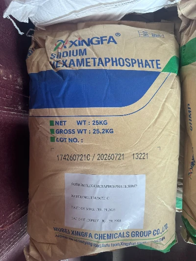 A twenty-five kilogram bag of sodium hexametaphosphate prepared for the mixed-product shipment. A twenty-five kilogram bag of sodium hexametaphosphate prepared for the mixed-product shipment.